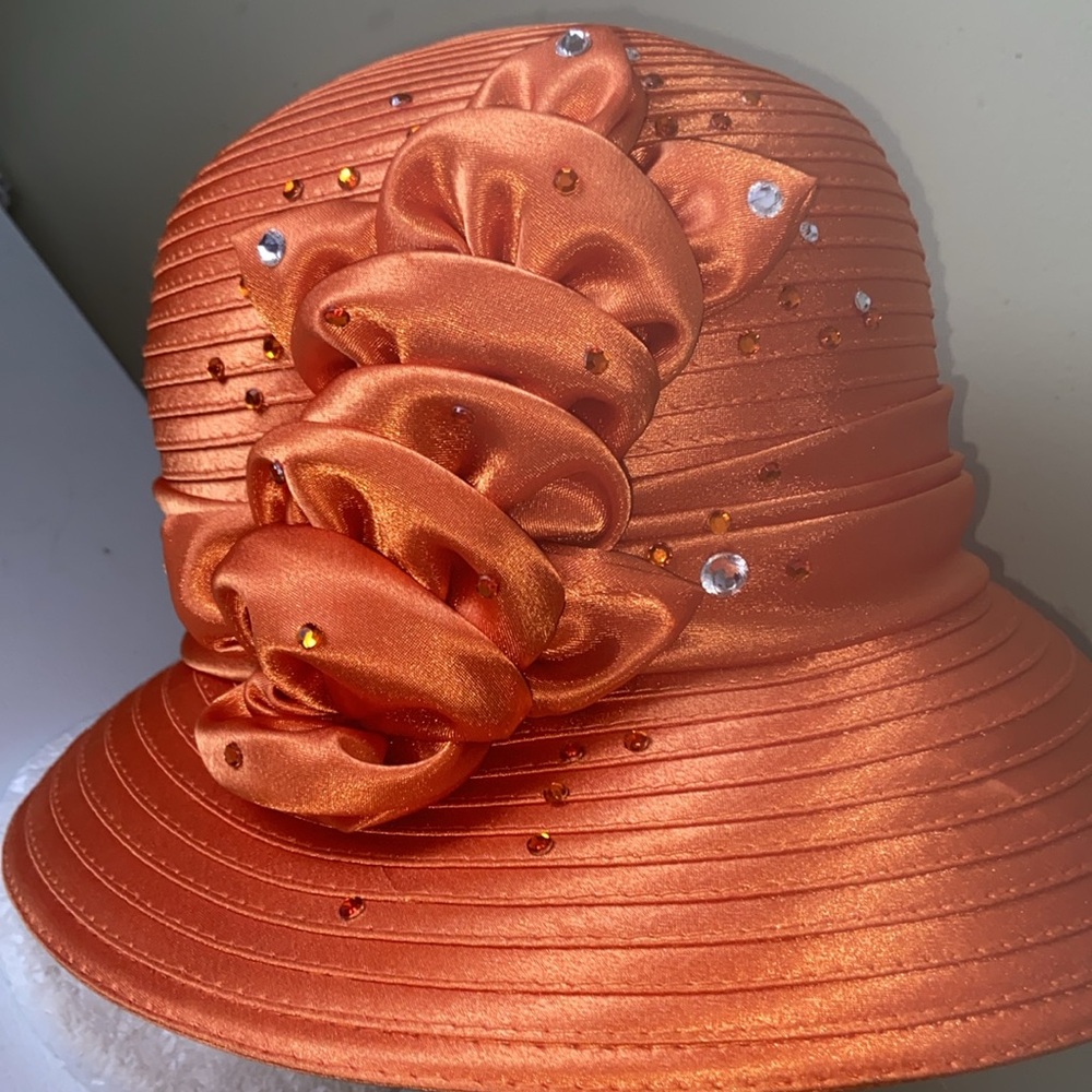 Pretty Orange Church / Dress Hat - Picture 2 of 10